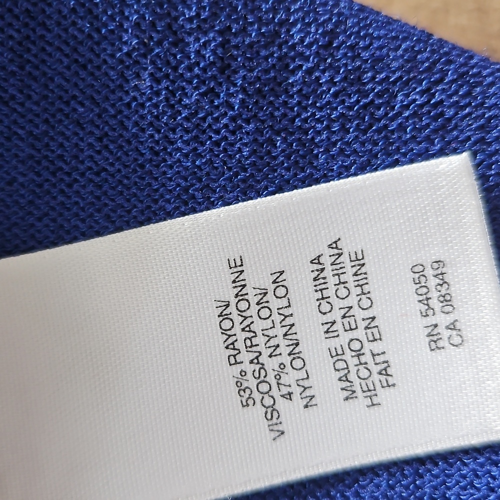Jones New York Royal Blue Embellished Cardigan W/ Matching   Tank Top - Picture 8 of 11